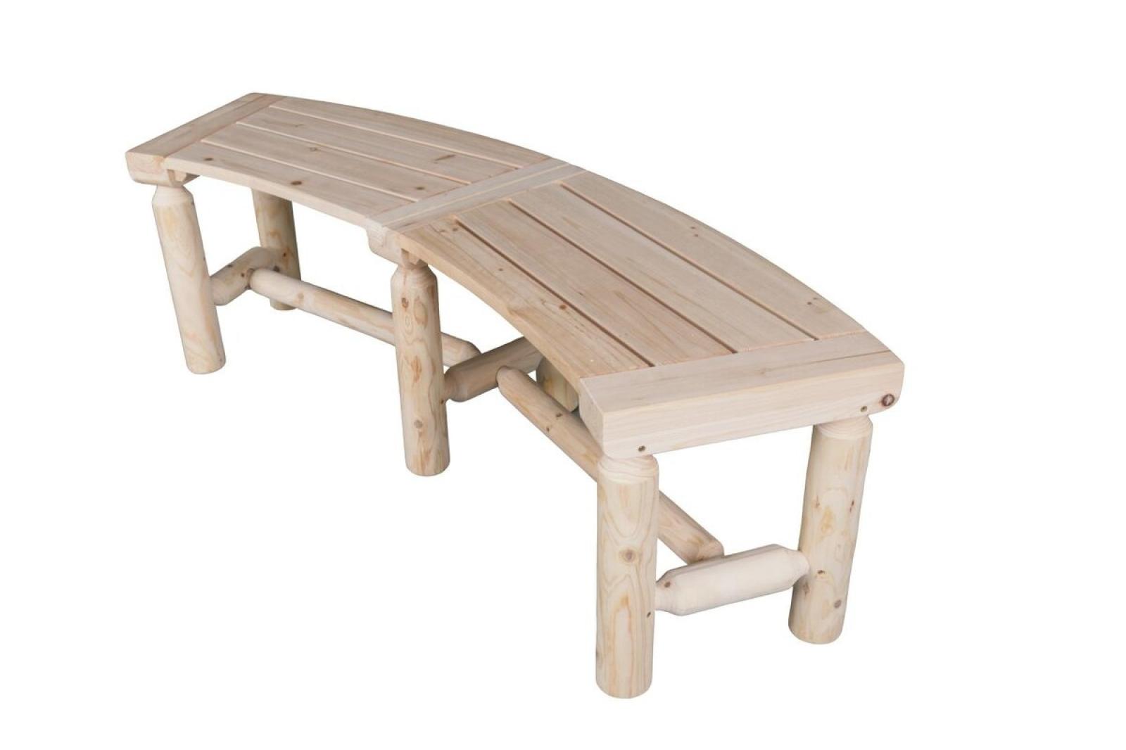 Backyard Expressions Curved Wooden Bench