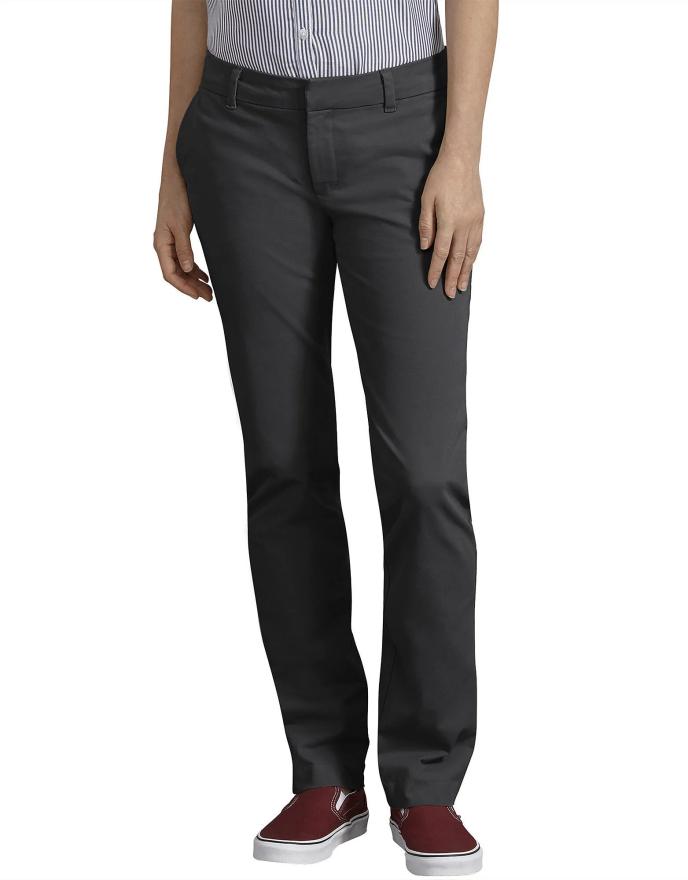 Dickies Women's Perfect Shape Straight Leg Twill Pants