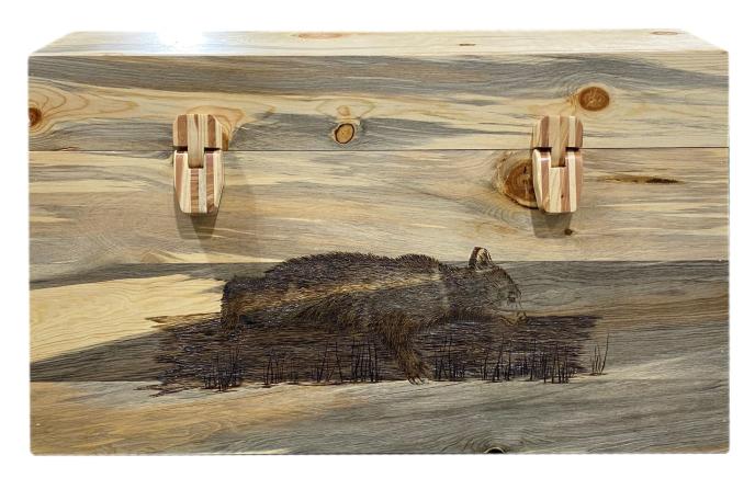 Made in MT Sleeping Bear Wooden Chest