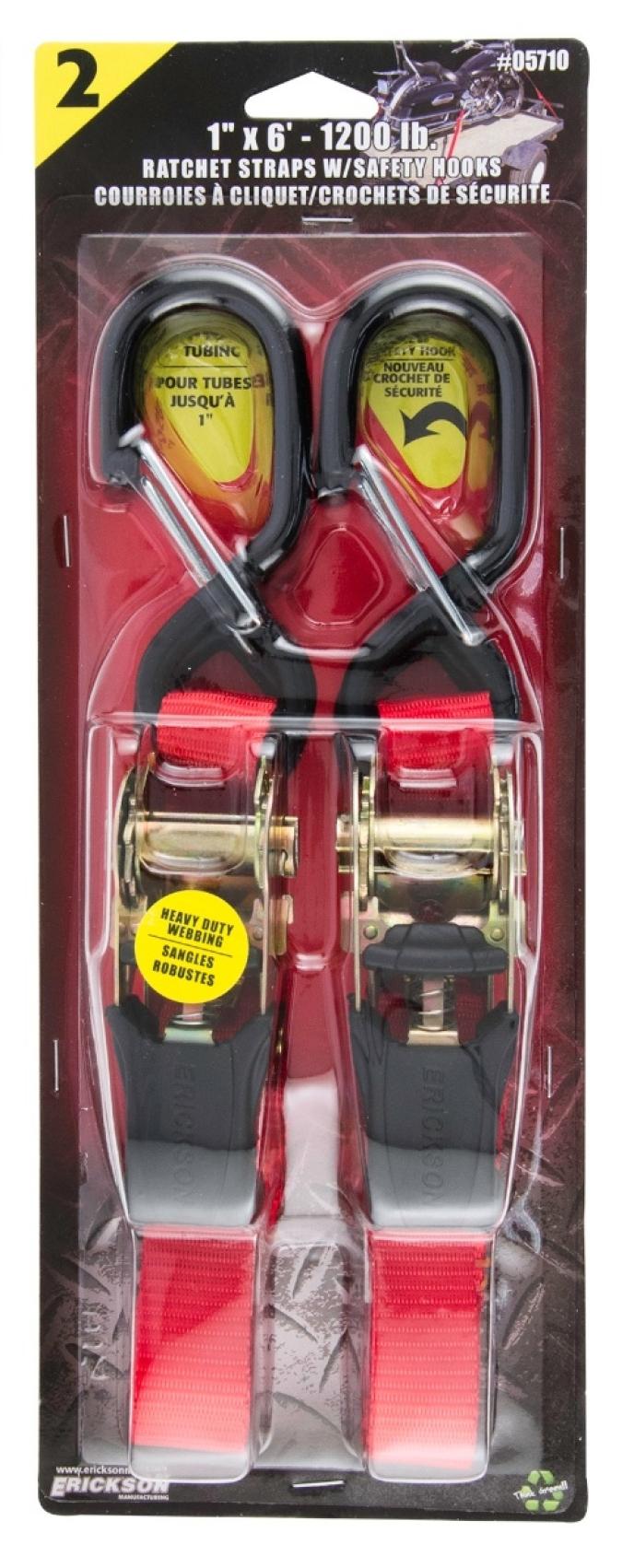 2 Pk. 1" x 6' HD Motorcycle strap 1200 lb.