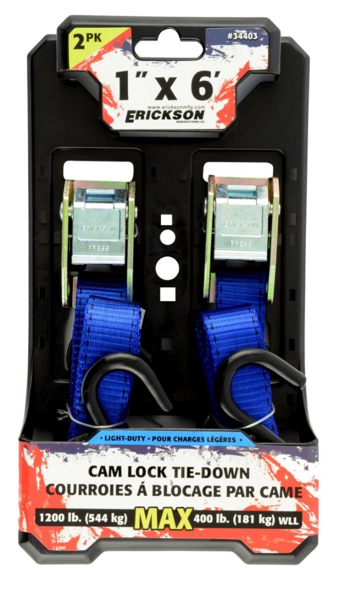 2 Pk. 1" x 6' Cam Strap 1200 lb