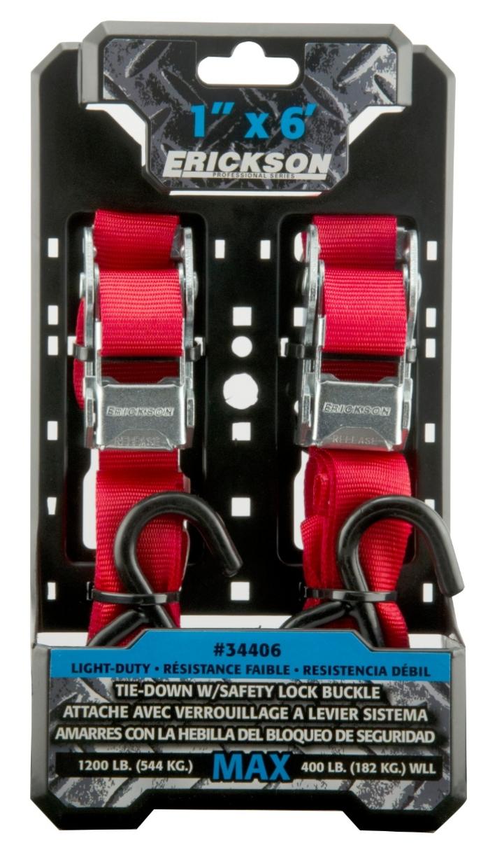 2 Pk. 1" x 6' Over-Centre Buckle strap 1200 lb.