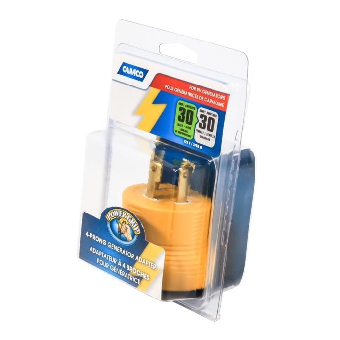 30Amp Power Grip Generator Adapter - 4Prong-M 125V / 3750W