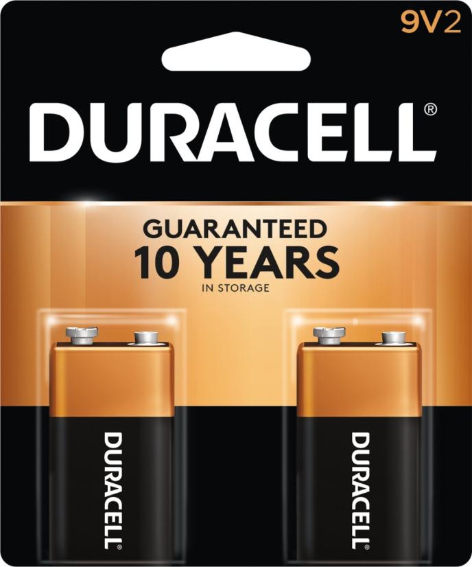 Duracell CopperTop 9V Alkaline Batteries - 2 count