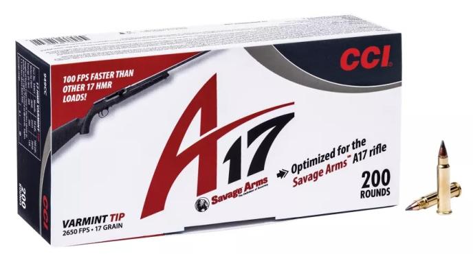 CCI A17 .17 HMR Ammunition 200 Rounds Varmint Tip 17 Grain