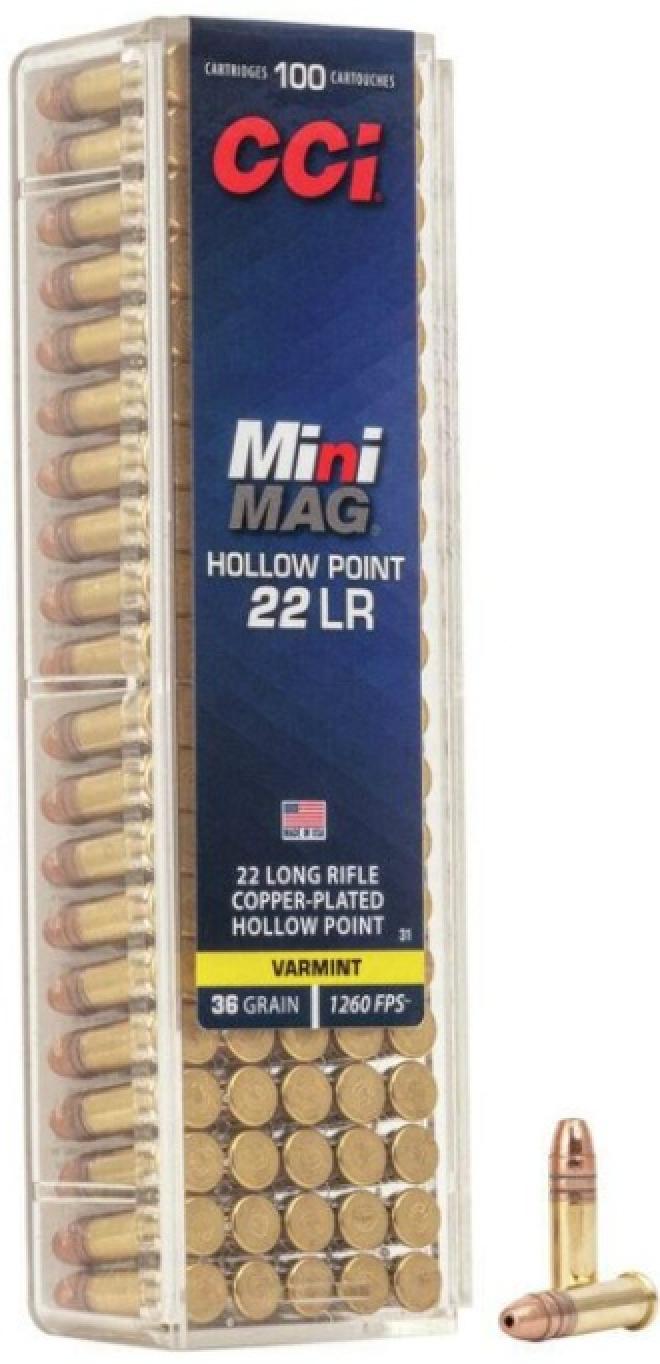 CCI Mini-Mag .22LR Ammunition 36 Grain Plated Hollow Point
