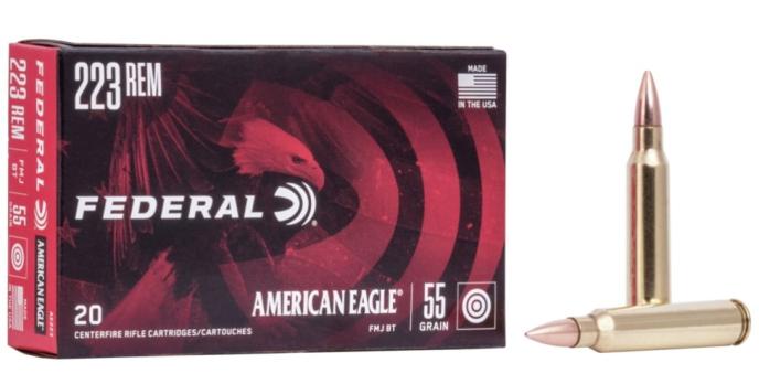 Federal Premium American Eagle .223/5.56 NATO 55 Grain Full Metal Jacket Boat Tail
