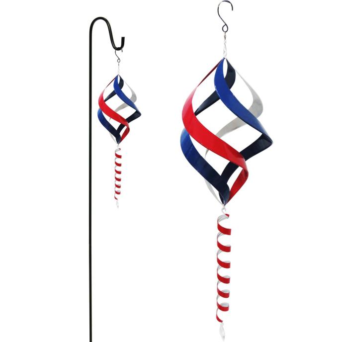 Alpine™ Americana Metal Wind Spinner with Shepherd's Hook