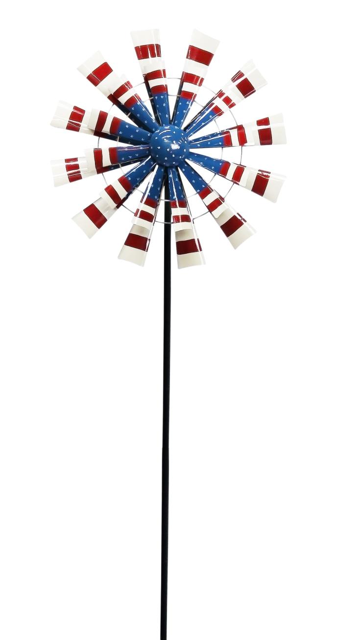 Alpine Patriotic Wind Spinner Garden Stake
