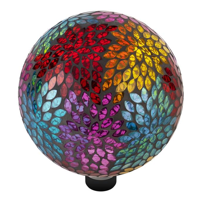 Alpine Glass Mosaic Glass Leaf Pattern Gazing Globe Yard Decoration