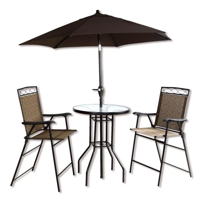 Backyard Expressions 4-Piece Patio Bar Set With Umbrella