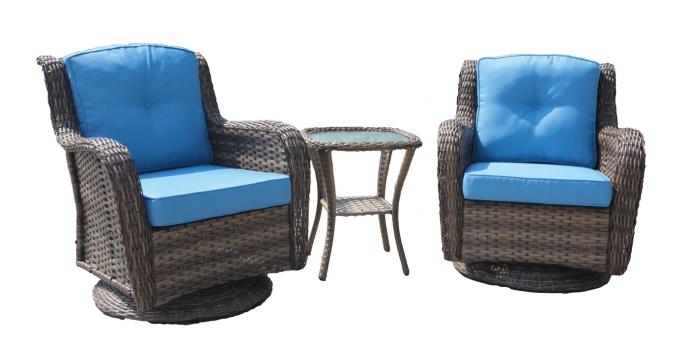 Backyard Expressions 3-piece Wicker Motion Set