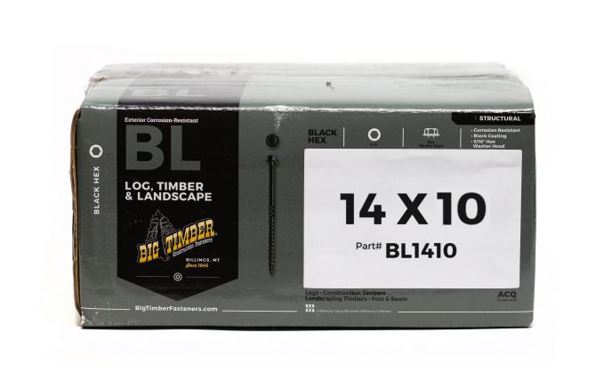 Big Timber Fasteners #14 Black Log Timber Structural Screws