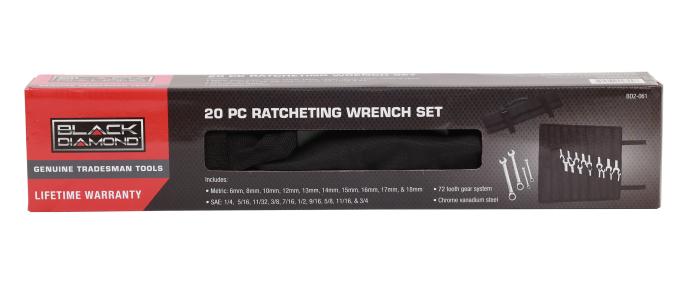 Black Diamond Metric/SAE Ratcheting Wrench Set