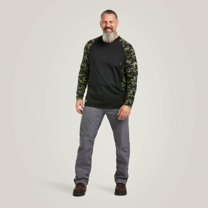 Ariat FR Stretch Camo Baseball T-Shirt